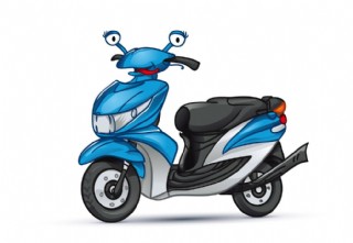 卡通矢量摩托车