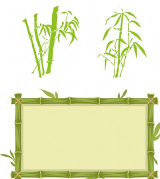 矢量竹子边框