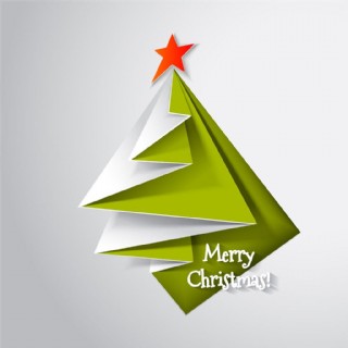绿色折纸圣诞树图片