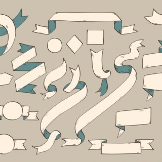 复古古典丝带素材