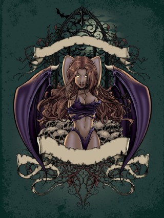 吸血鬼美女插画图片