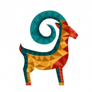 几何形弯角羊矢量素材