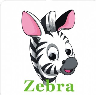 卡通动物头像 斑马加英文名称