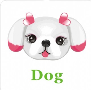 卡通动物头像 小狗加英文名称